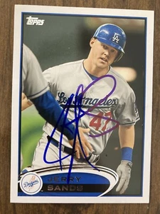 2012 Topps #486 Jerry Sands autografo firmato Dodgers - Foto 1 di 2