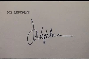 Joe Lefebvre Padres Phillies Yankees Autographed 3x5 Signed Index Card JSA 17D - Picture 1 of 4