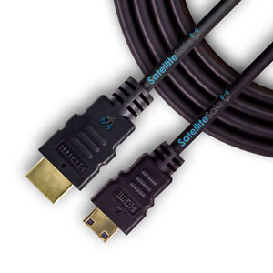 SatelliteSale Mini HDMI To HDMI Cable 4K 2160p PVC Black Cord 15 feet