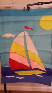 Applique barca a vela vintage 1994 outdoor 100% nylon bandiera da cantiere 28" x 40" usata - Foto 1 di 9
