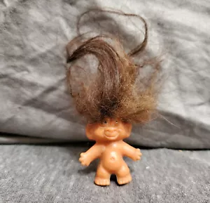 Vintage DAM THINGS 1965 troll doll pencil topper 1.5" - brown hair - Picture 1 of 7