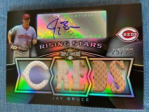 2009 Topps Triple Threads RS Auto Relic Jay Bruce Cincinnati Reds 25/75