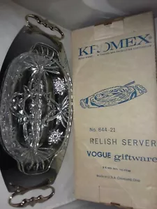 Kromer Relish Server Vogue Giftware USA 844 21 New old stock in Original Box Vtg - Bild 1 von 6