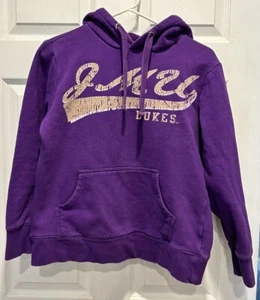 JMU James Madison Dukes Sweatshirt Adult Medium Purple Hoodie - Picture 1 of 6