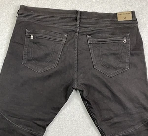 Pantalones de mezclilla True Religion para hombre 44 47x34 Rocco Moto relajados ajustados elásticos botones mosca - Imagen 1 de 23