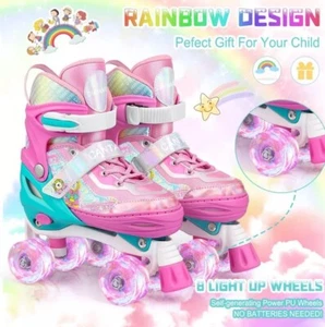 Rollschuhe für Mädchen Größe klein verstellbar Rollschuhe mit Rollen leicht... - Bild 1 von 4