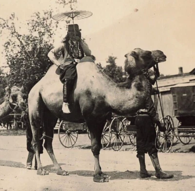 Native American Camel Riding 1910s Press Photo Circus Carnival Show Fair *Am9e - Image 1 of 3