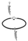 RIB Inflatable Boat charm on a silver Faux Leather Snake Bracelet or charm ppu10
