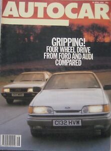 Autocar magazine 16 April 1986 featuring Daihatsu Domino, BMW M5, Audi, Ford