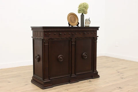 Renaissance Vintage Mahogany Bar, Bath Cabinet Hall Console #36630 Cover
