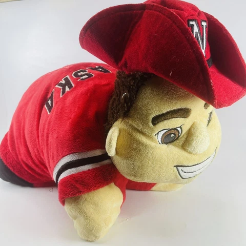 Nebraska Cornhuskers Herbie Husker Mascot Pillow Pets Plush Large size 18" Cover