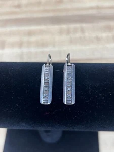 Tiffany & Co. Sterling Silver Atlas Roman Numeral Bar Drop Dangle Earrings - Picture 1 of 4