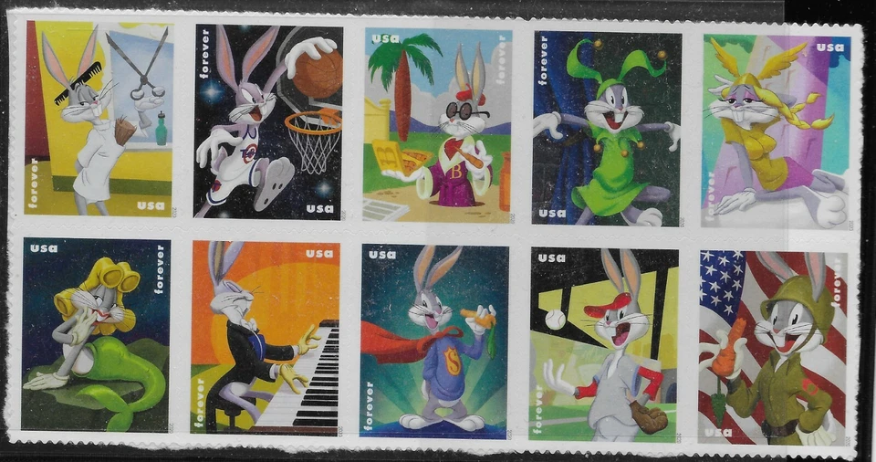 US Scott #5494-5503, Block of 10 2020 Bugs Bunny VF MNH - Image 1 of 1