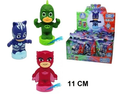 BILDO PJ MASK SUPERPIGIAMINI SPRUZZA ACQUA CAKE TOPPER GIOCO DA BAGNO