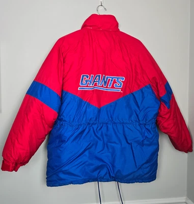 Vintage NFL Gameday by Turbo Sportswear Giants Puffer Jacket Mens Large Red Blue - Image 1 of 4
