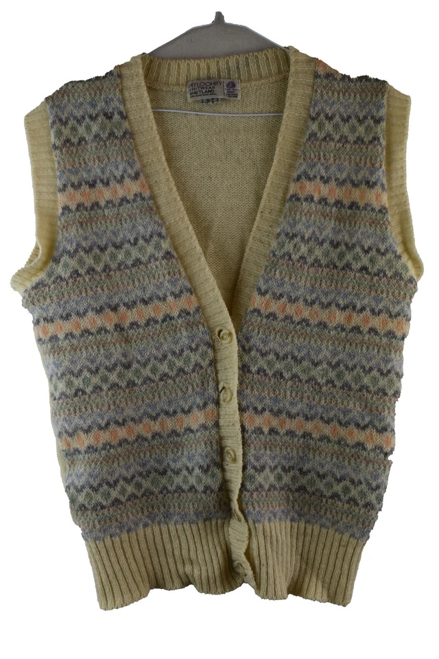 Pitlochry Womans Pure New Wool Vest Jumper Knitted Size 36' Vintage - Image 1 of 4