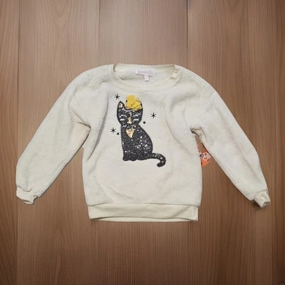 Camisa Kensie Niña Talla 4 Suave Polar Lentejuelas Gato LS NUEVA CON ETIQUETAS Foto 1 de 4