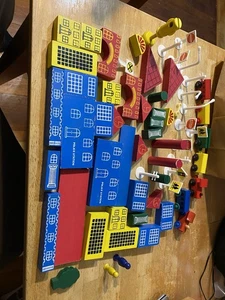 Vintage Wooden Train Blocks And Accessories Set - Picture 1 of 11