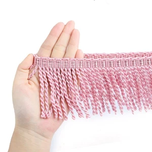 Gardine Fransen Edelmetall Fransenborte mit blauem Band 5,3 Yard x 3 Zoll Fabr... - Bild 1 von 4