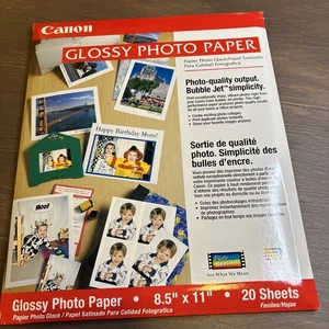 Canon GLÄNZENDES FOTOPAPIER * 8,5"x11" * 60 BLATT * PG-301 BUBBLE JET DRUCKER - Bild 1 von 12
