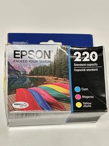 ORYGINALNY wkład atramentowy Epson 220 kolor cyjan / purpurowy / żółty NOWY EXP 2025 - Zdjęcie 1 z 2