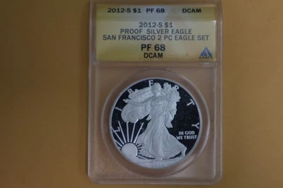 2012-S $1 Silver Eagle Proof ANACS PF68 DCAM - Image 1 of 4