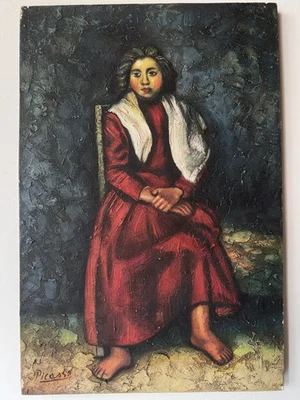 Pablo Picasso Artist Oil Painting Canvas Signed Stamped Hand Handmade Vintage - Image 1 of 4