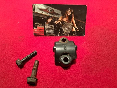 1981 Honda Cm400a Front Brake Master Cylinder Mount Bracket CLAMP And Bolts OEM - Image 1 of 4