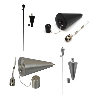 Garden Fire Torch Oil Paraffin Flame Lanterns - 146cm Triangle Barrel Design - Image 1 of 3