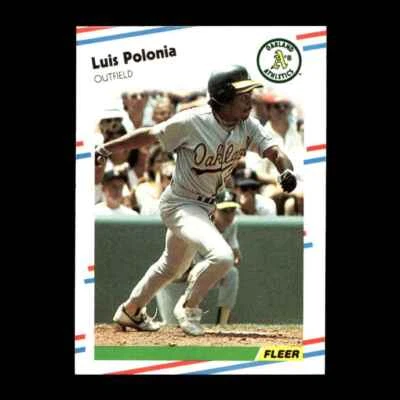 Luis Polonia 1988 Fleer Rookie Oakland Athletics #292 R326S 91 - Image 1 of 2