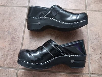 Koi Sanita Original Danish Clogs Black Shiny Lindsey Womens US 8.5/9 OR EU 40 — 第 1/4 张图片