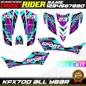 kawasaki kfx 700 kfx700 graphics decals stickers kit atv wrap quad compatible - Bild 1 von 2