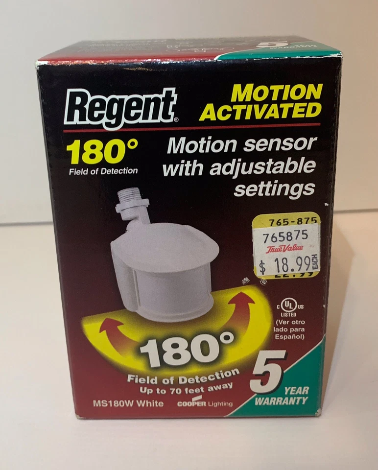 Sensor de movimiento Regent con ajustes ajustables 180 hasta 70' lente de gran tamaño NUEVO Foto 1 de 1
