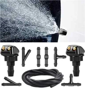 Car Front Windshield Washer Nozzles, Washer Nozzle Kit Car Double-hole Wiper.. - Picture 1 of 4