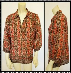 Violet & Claire Blouse M Womens Multicolor 3/4 Sleeve V Neck Colorful Shirt - Picture 1 of 4