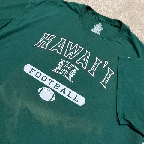 Hawaii Rainbow Warriors T Shirt Men 2XL Adult Green NCAA College Football Faded Cover