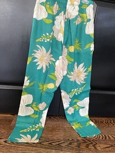 NWT Women’s Lounge Pants Casual Palazzo Boho Blue Multi-color M Waist 25-38 - Picture 1 of 3