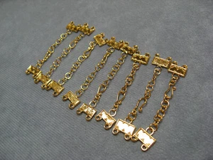 Two Strand Gold-Plated Clasp with Extender Chain 6 x 11mm with Chain - Picture 1 of 3