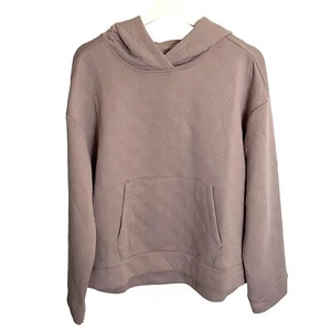 RBX Quilted Pullover Hoodie Women's LG Dusty Plum Kangaroo Pocket Athleisure NWT - Picture 1 of 10