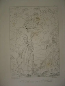 Radierung der Heiligen Katharina Saint Ubalde Antonio Allegri da Correggio Le Corrège - Bild 1 von 1