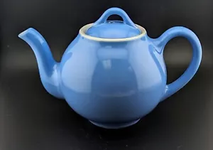 Vintage Hall Pottery Four Cup Blue (Lipton Style) Tea Pot with Lid - Picture 1 of 4