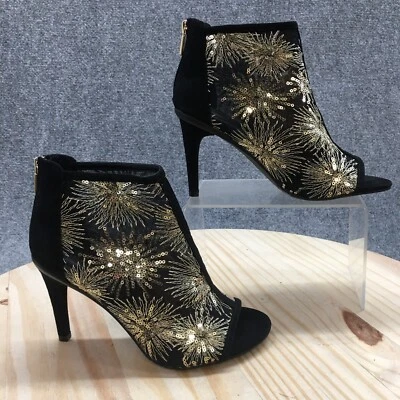 NEW Kenneth Cole Reaction Boots Womens 6.5M Smash Time Sequin Heels Bootie Black - Image 1 of 4