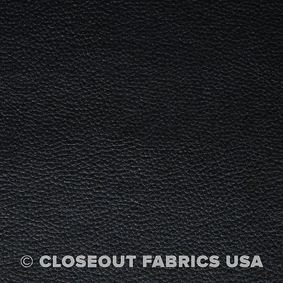 Black Vinyl Leather Upholstery Fabric - 54 inches Wide - Image 1 of 2
