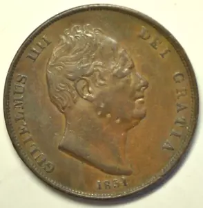 mw27587 Großbritannien Penny 1831 Wilhelm IV KM#707 - Bild 1 von 2