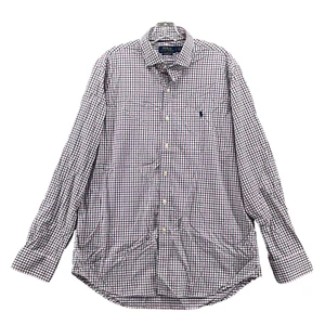 Polo Ralph Lauren Shirt Men Large Plaid Performance Oxford Sport Office Golf 90s - Picture 1 of 10