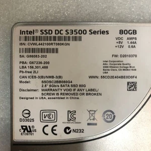 Intel DC S3500 SSDSC2BB080G4 SSDSC2BB080G401 2.5" 80GB SATA III MLC SSD - Afbeelding 1 van 3