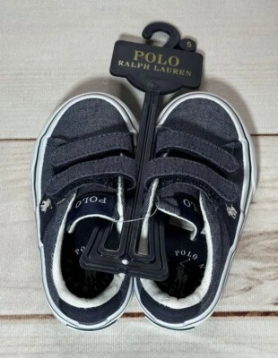 NWOB POLO RALPH LAUREN BABY SHOES BLUE 5 SAYER EZ LAYETTE White Pony - Image 1 of 4