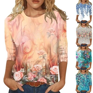 Women T Shirts Casual Summer Loose Dressy Trendy Tops - Picture 1 of 18