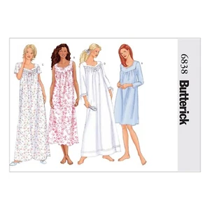Butterick Pattern 6838 Womens Nightdress Nightgown Sz 6-14 & 16-22 (XS-M, L-XL) - Picture 1 of 5