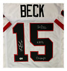 Carson Beck Signed Ga White Custom Jersey With 21 22 Champs Inscription  Bas Coa